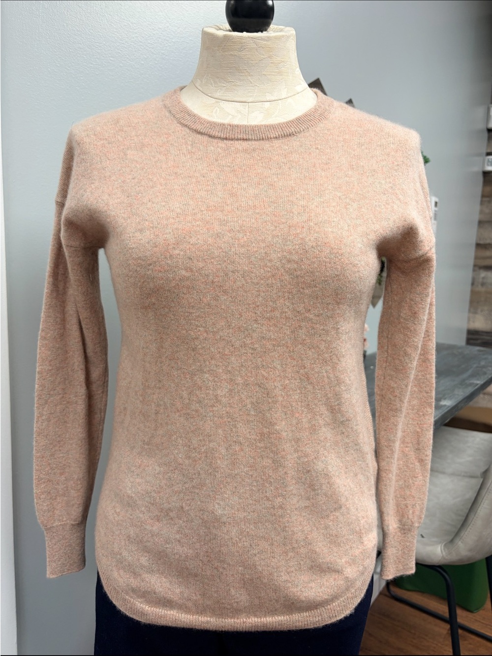 Saks Fifth Avenue Heathered Blush Crewneck Sweater